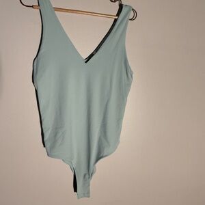 BE COOL Light Aqua V-Neck Sleeveless Bodysuit